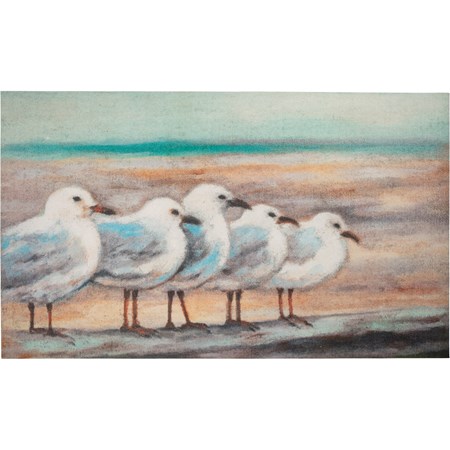 Rug - Seagulls - 34" x 20" - Polyester, PVC skid-resistant backing