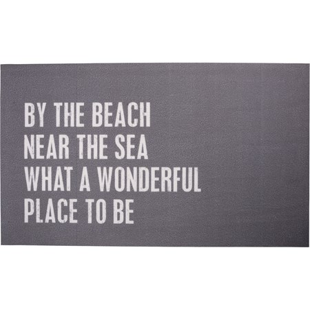 Rug - By The Beach Wonderful Place To Be - 34" x 20" - Polyester, PVC skid-resistant backing