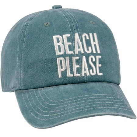 Beach Please Baseball Cap - Cotton, Metal