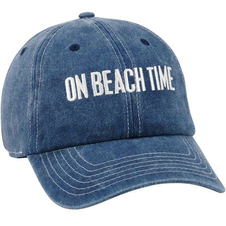 On Beach Time Baseball Cap - Cotton, Metal