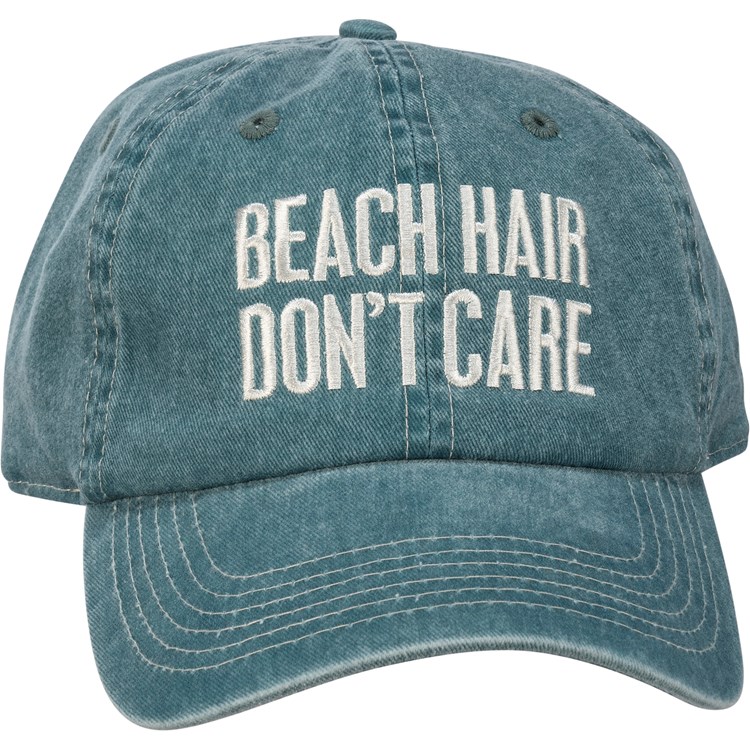 Beach Hair Don't Care Baseball Cap - Cotton, Metal