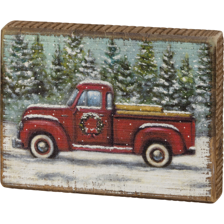 Red Truck Block Sign | Primitives By Kathy