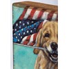 Running Dog With Flag Box Sign - Wood