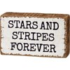 Stars And Stripes Forever Block Sign - Wood