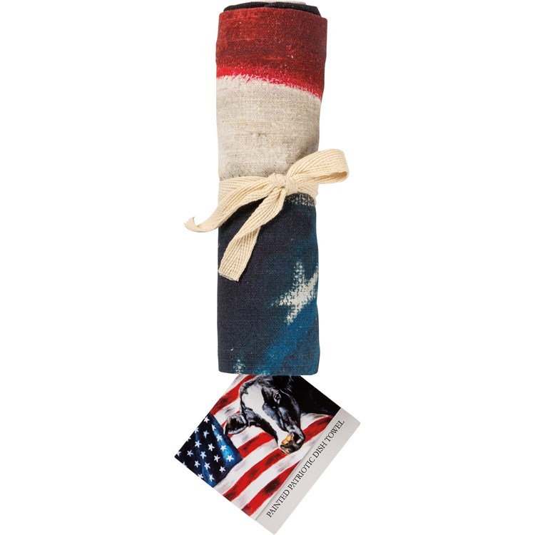Flag And Cow Kitchen Towel - Cotton