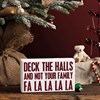 Deck The Halls And Not Your Family Box Sign - Wood, Glitter