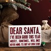 Santa Never Mind I'll Buy My Own Stuff Box Sign - Wood, Glitter