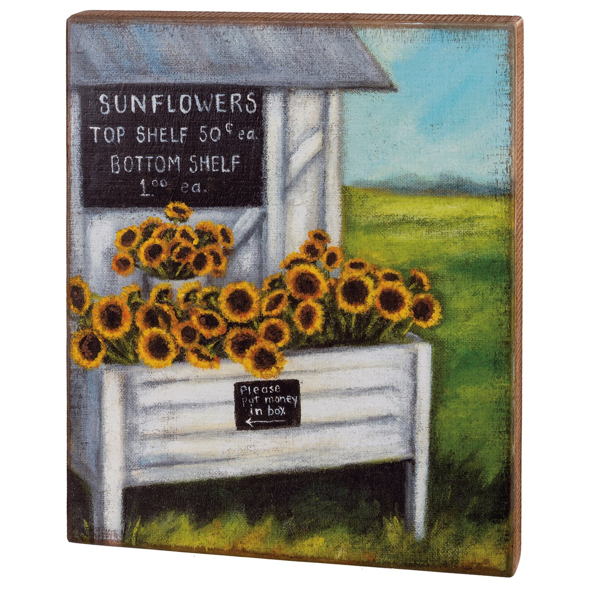 Sunflower Stand Box Sign - Wood
