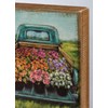 Blue Truck With Flowers Box Sign - Wood