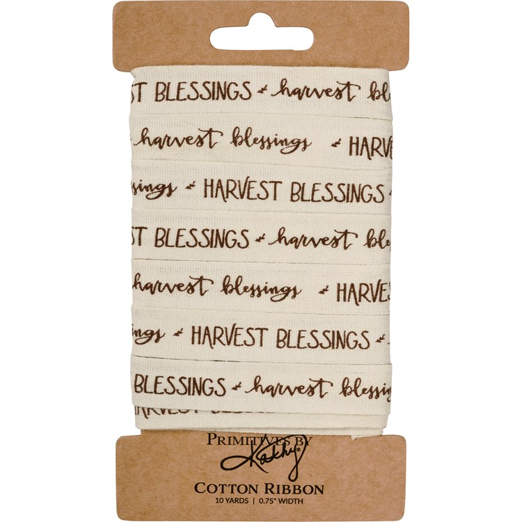 Ribbon - Harvest Blessings - 10 Yards x 0.75" - Cotton
