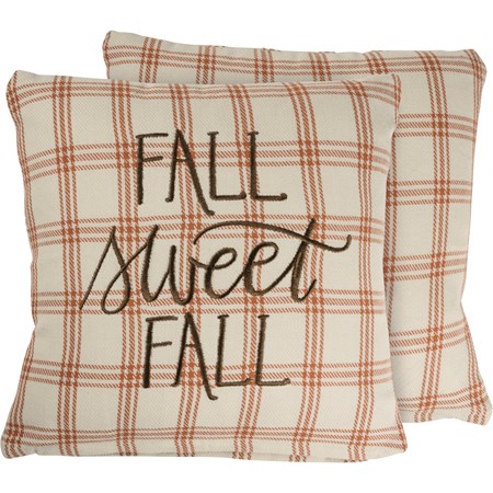 Pillow - Fall Sweet Fall - 12" x 12" - Cotton, Zipper