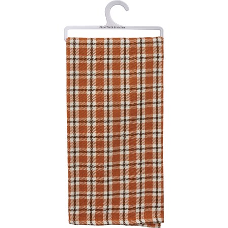 Kitchen Towel - Orange Fall Plaid - 20" x 28" - Cotton