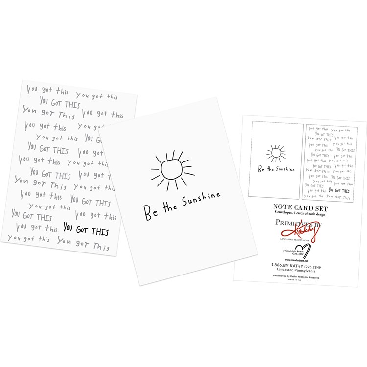 Note Card Set - Sunshine - 4.75" x 7" - Paper