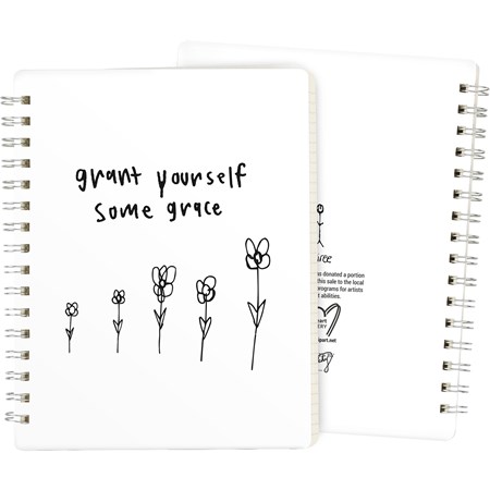 Spiral Notebook - Grant Yourself Some Grace - 5.75" x 7.50" x 0.50" - Paper, Metal