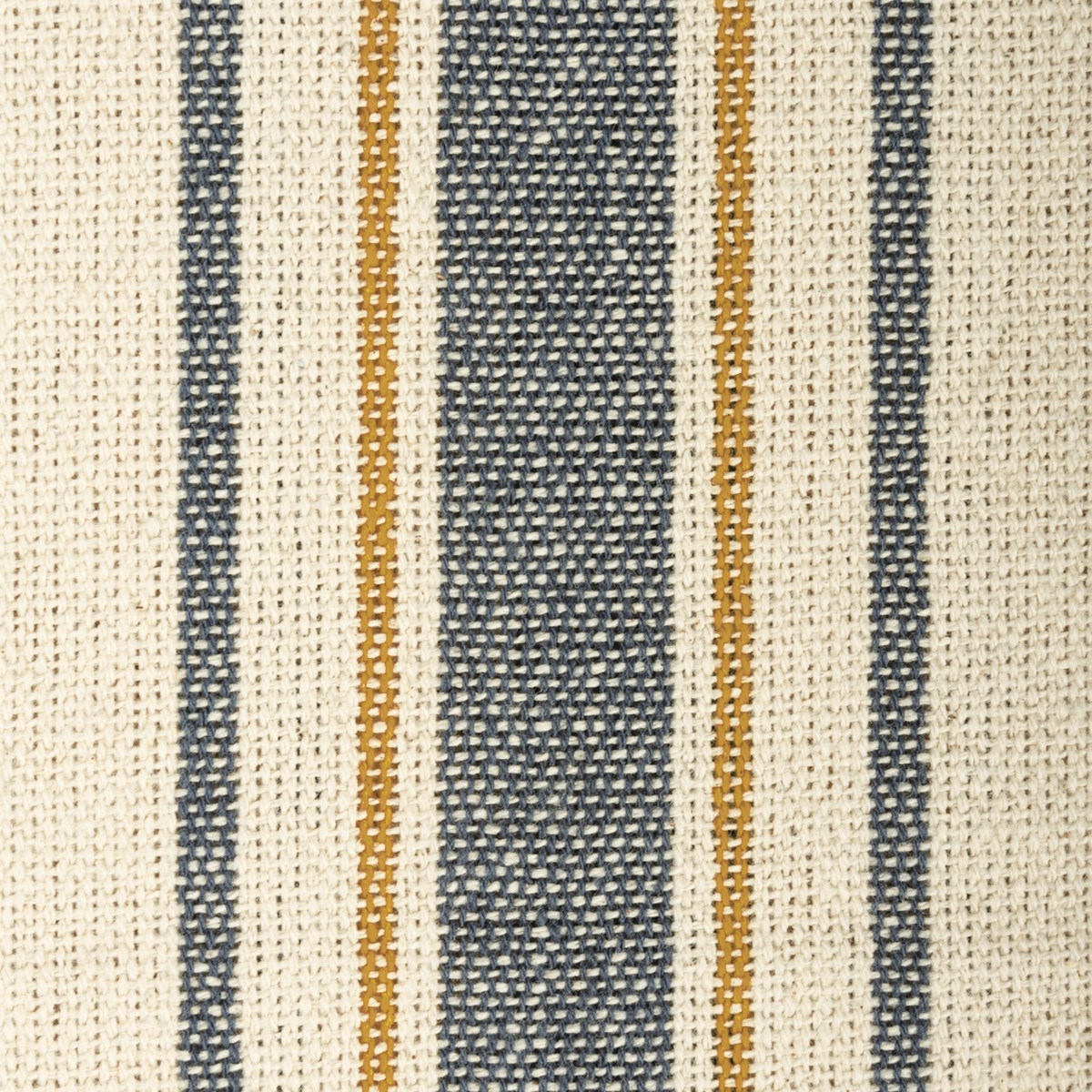 Blue And Gold 5 Stripes Cream Fabric - Cotton