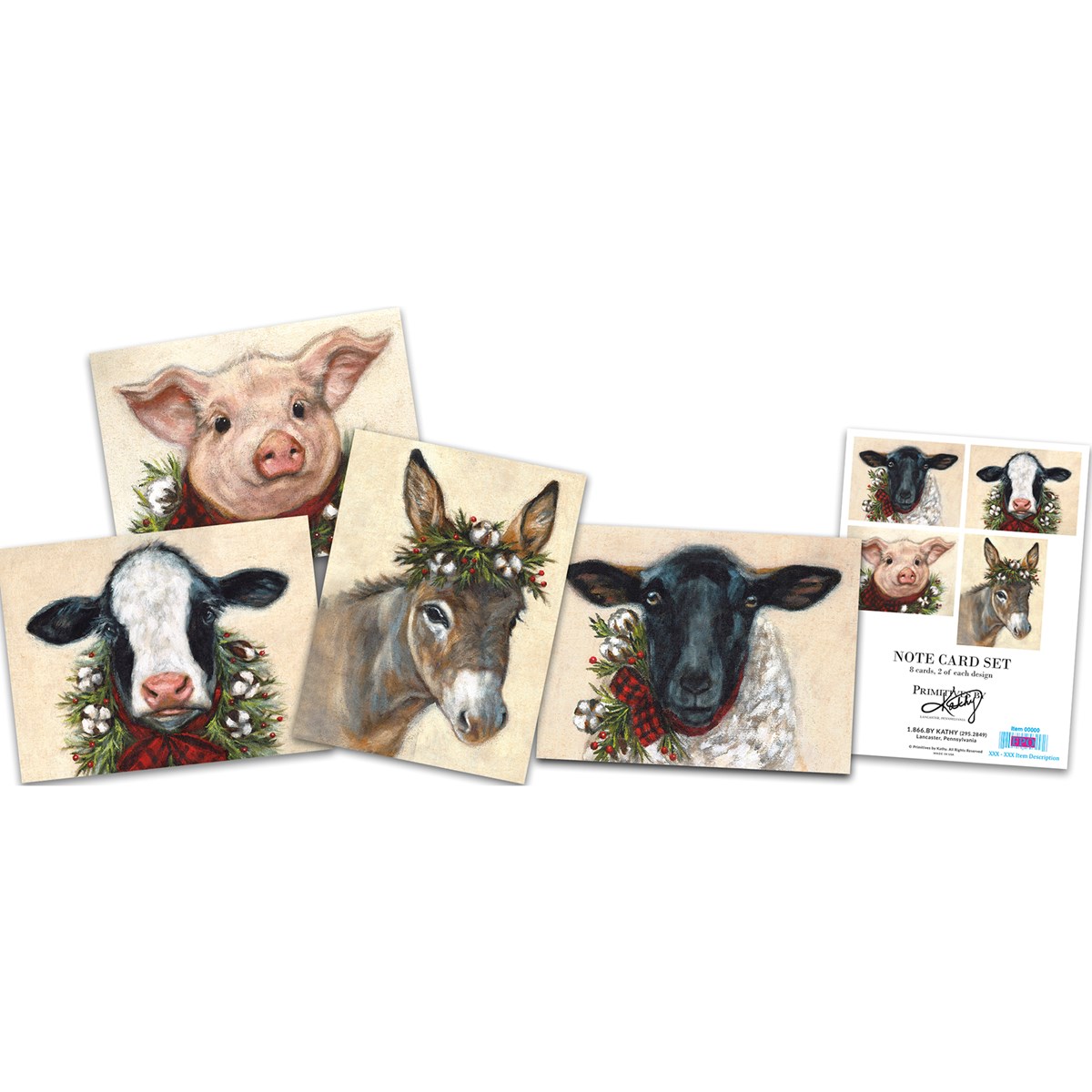 Note Card Set - Farm Animals - 4.25" x 5.50" - Paper