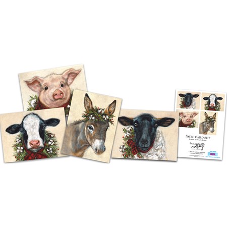 Note Card Set - Farm Animals - 4.25" x 5.50" - Paper