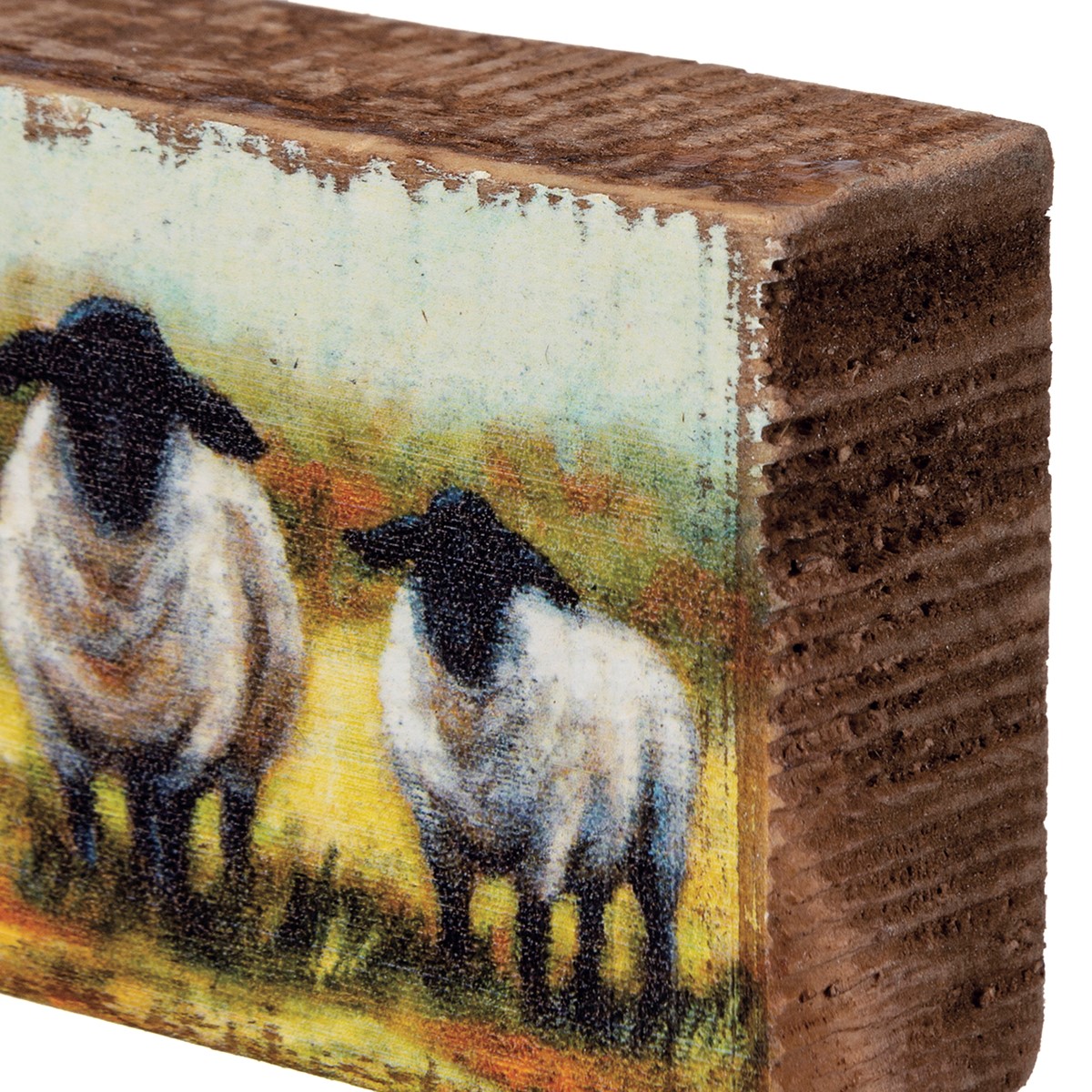 Block Sign - Sheep - 3.50" x 2" x 1" - Wood