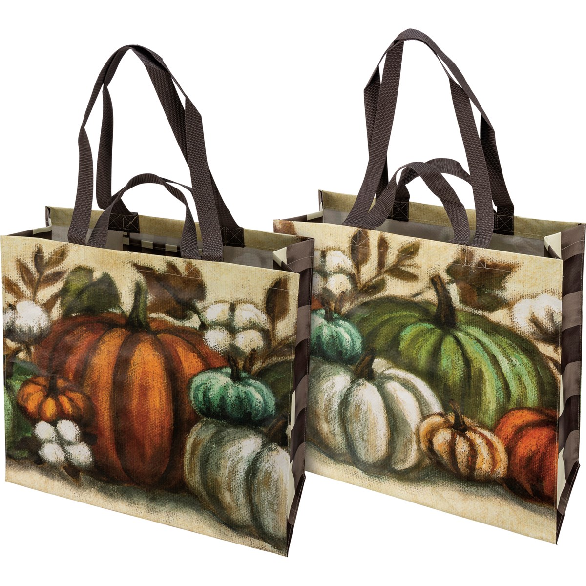 Market Tote - Pumpkins - 15.50" x 15.25" x 6" - Post-Consumer Material, Nylon