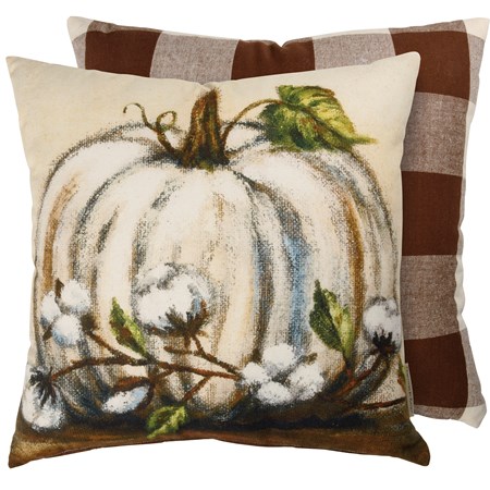 Pillow - Cream Pumpkin - 16" x 16" - Cotton, Zipper