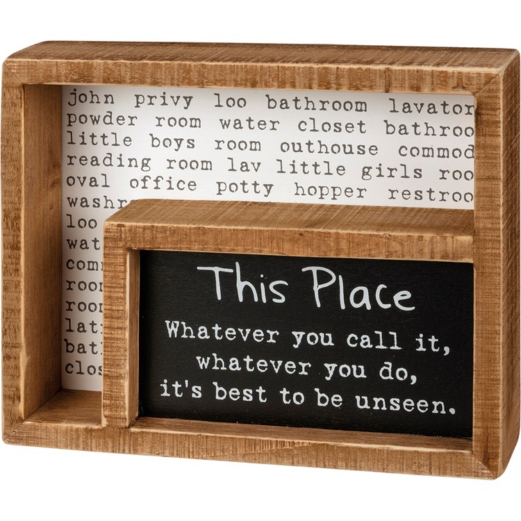 Unseen Inset Box Sign - Wood