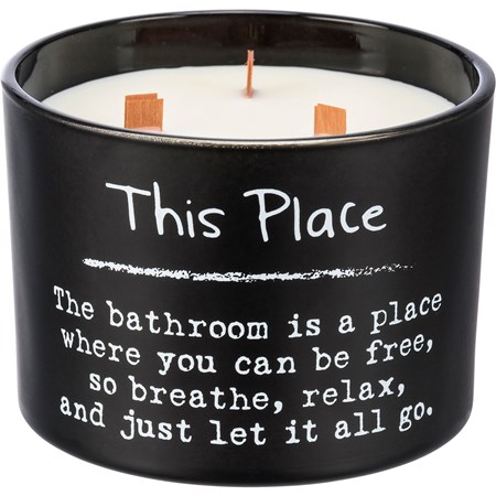 Jar Candle - This Place - 14 oz., 4.50" Diameter x 3.25" - Soy Wax, Glass, Wood