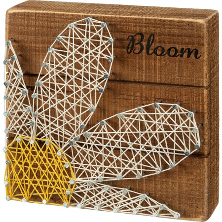 String Art - Bloom - 6" x 6" x 1.75" - Wood, Metal, String