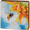 Bee Sunflower Block Sign - Wood