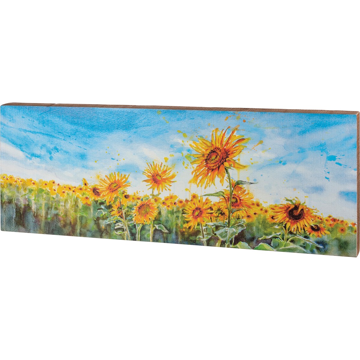 Sunflower Field Box Sign - Wood