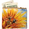 Bee Sunflower Zipper Wallet - Post-Consumer Material, Plastic, Metal