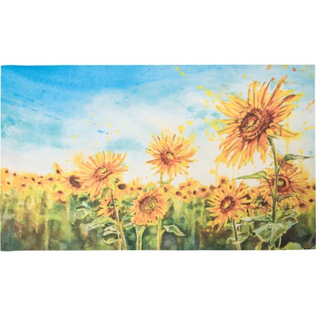 Rug - Sunflower Field - 34" x 20" - Polyester, PVC skid-resistant backing