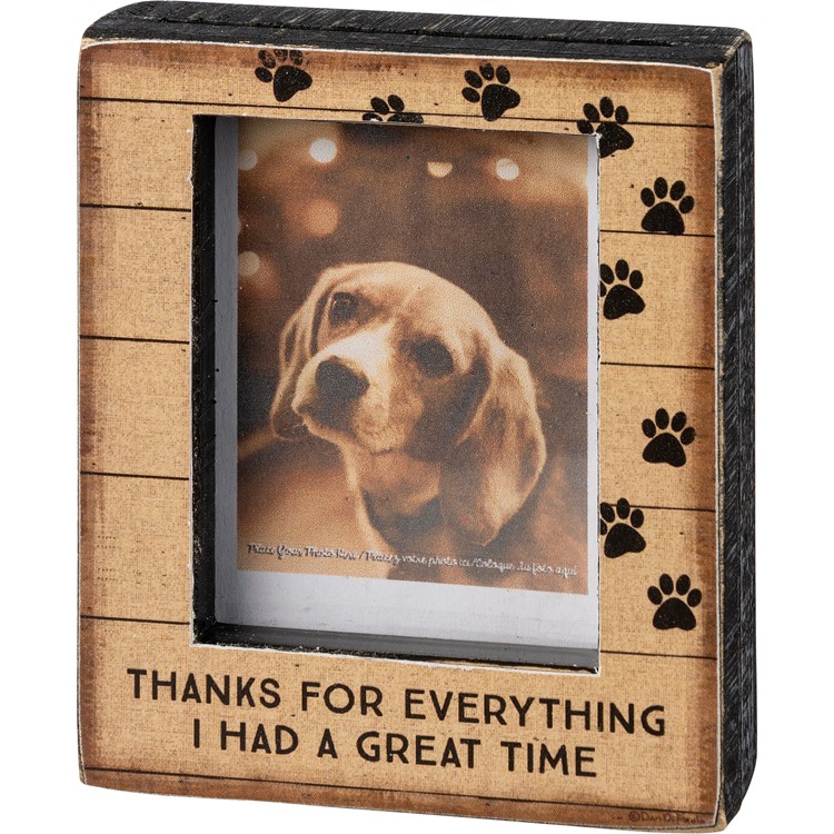 Block Frame - I Had A Great Time - 3.25" x 4" x 1", Fits 2" x 3.25" Photo - Wood, Paper, Glass
