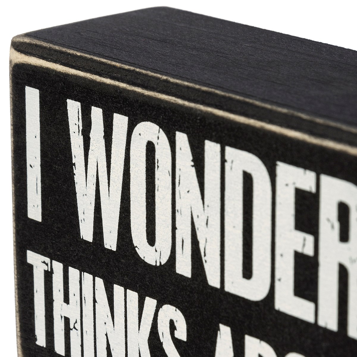I Wonder If Beer Thinks About Me Box Sign - Wood