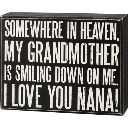Box Sign - I Love You Nana - 6.50" x 5" x 1.75" - Wood