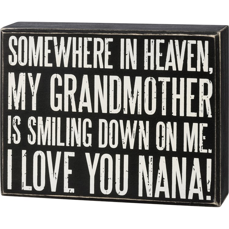 Box Sign - I Love You Nana - 6.50" x 5" x 1.75" - Wood