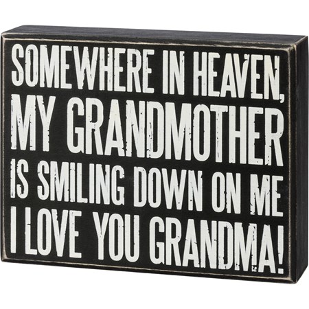 Box Sign - I Love You Grandma - 6.50" x 5" x 1.75" - Wood