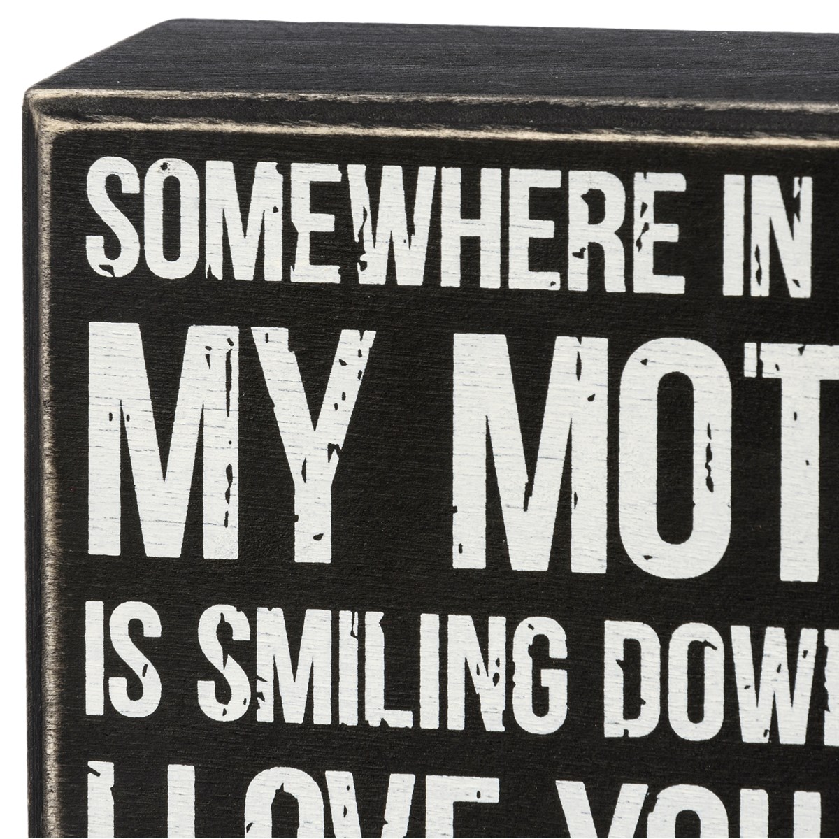 Box Sign - I Love You Mom - 5" x 3.50" x 1.75" - Wood