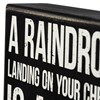 A Raindrop Is A Kiss From Heaven Box Sign - Wood