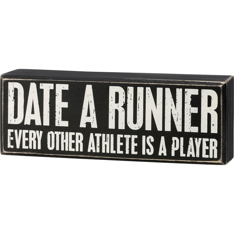 Date A Runner Box Sign - Wood