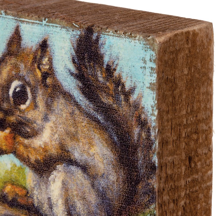 Squirrel Block Sign - Wood