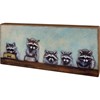 Raccoon Family Box Sign - Wood