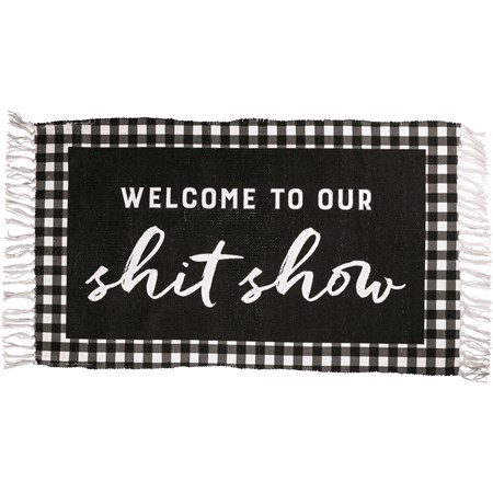 Rug - Welcome - 34" x 20" - Polyester, Cotton, Latex skid-resistant backing
