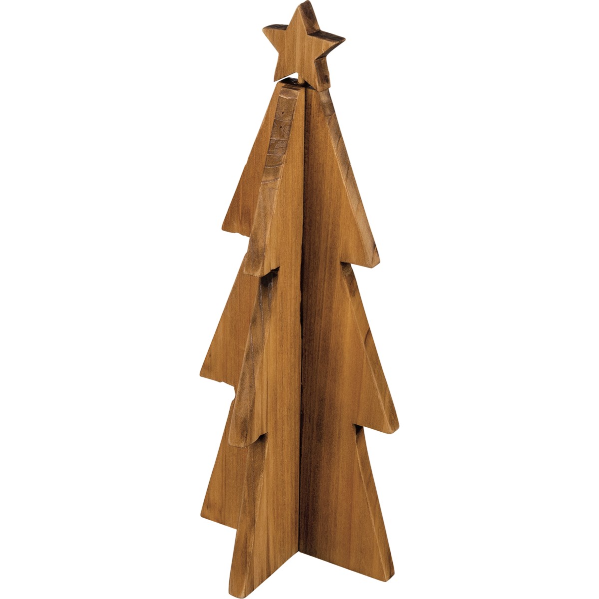Tree Set - Christmas Pine - 5.25" Diameter x 15.75", 4" Diameter x 10" - Wood