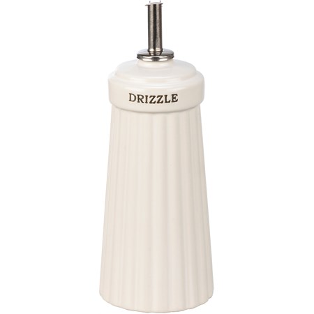 Oil Bottle - Drizzle - 2.75" Diameter x 7.25" - Stoneware, Metal, Plastic