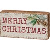 Merry Christmas Block Sign - Wood