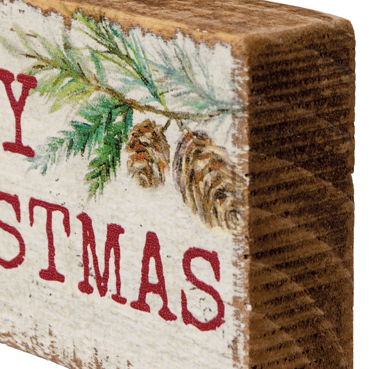 Merry Christmas Block Sign - Wood