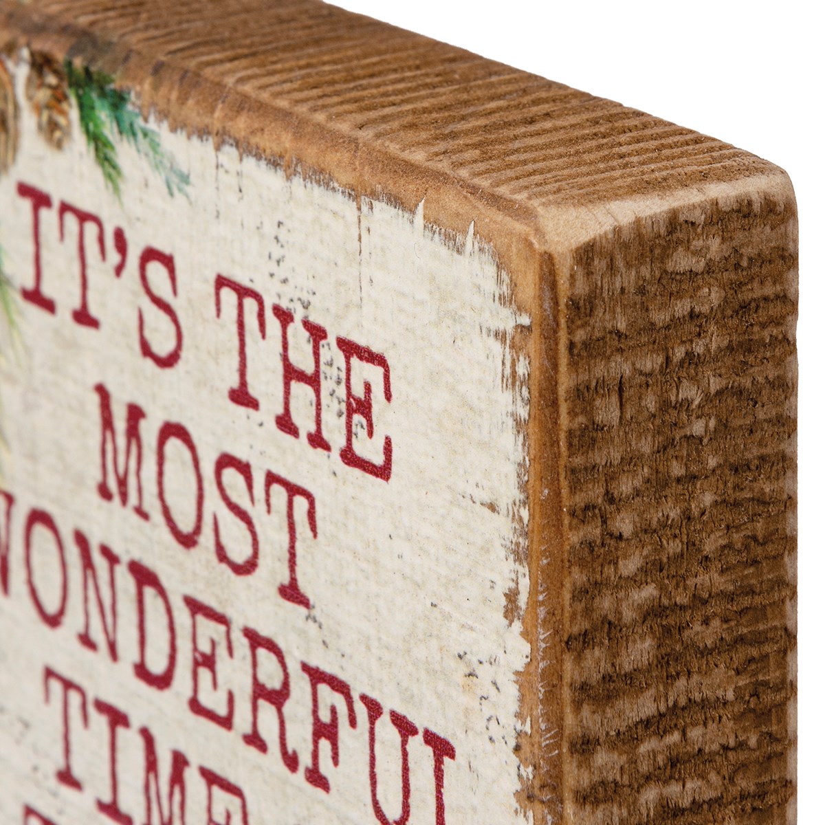 The Most Wonderful Time of The Year Block Sign - Wood