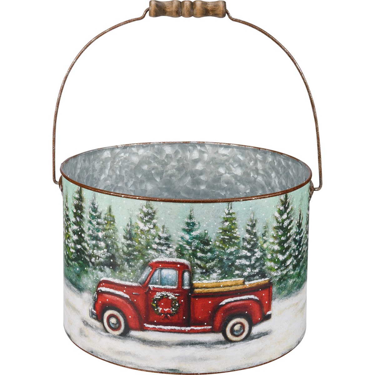 Farm Christmas Bucket Set - Metal, Paper, Wood