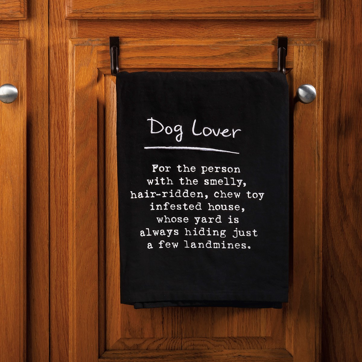 Kitchen Towel - Dog Lover Person With The Chew Toy - 28" x 28" - Cotton