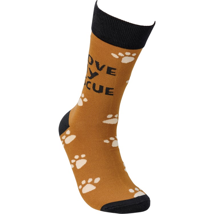 Socks - I Love My Rescue - One Size Fits Most - Cotton, Nylon, Spandex